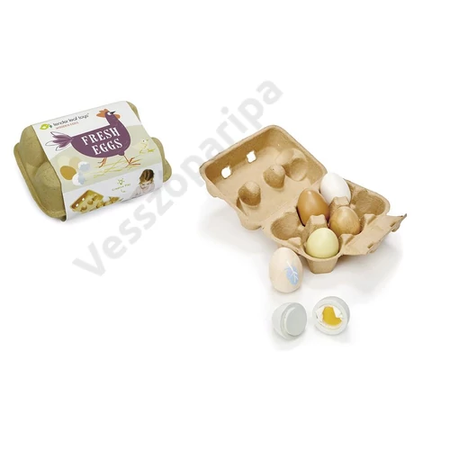 Tender Leaf Toys fa játék tojások tartóban
