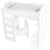Fehér babaágy íróasztallal és székkel