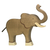 Holztiger fa figura álló ormányú elefánt