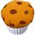 Textil muffin sütemény fa talppal