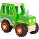 Zöld színű fa játék traktor