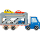 Kép 2/9 - Autószállító kamion 4 színes fa kisautóval
