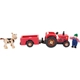 Kép 1/4 - Small foot 10316 kis piros fa traktor pótkocsival