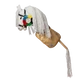 Fehér, nyitott szájú Hobby Horse arany színű nyereggel