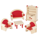 Kép 2/3 - Babaház bútor - piros nappali szoba bútor - goki