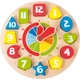 Kép 1/4 - Fa tanuló óra színes, számozott geometriai formaberakóval