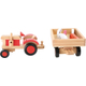 Kép 2/6 - Fa játék traktor billenős pótkocsival és fa házi állatokkal