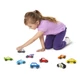 Melissa and Doug fa kisautó készlet - 9 színes fa játék autó