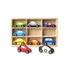 Melissa and Doug fa kisautó készlet - 9 színes fa játék autó