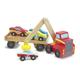 Kép 5/8 - Melissa and Doug mágneses fa autószállító kamion daruval