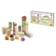 Tender Leaf Toys mozaik kirakó kertépítő kocka dobozával